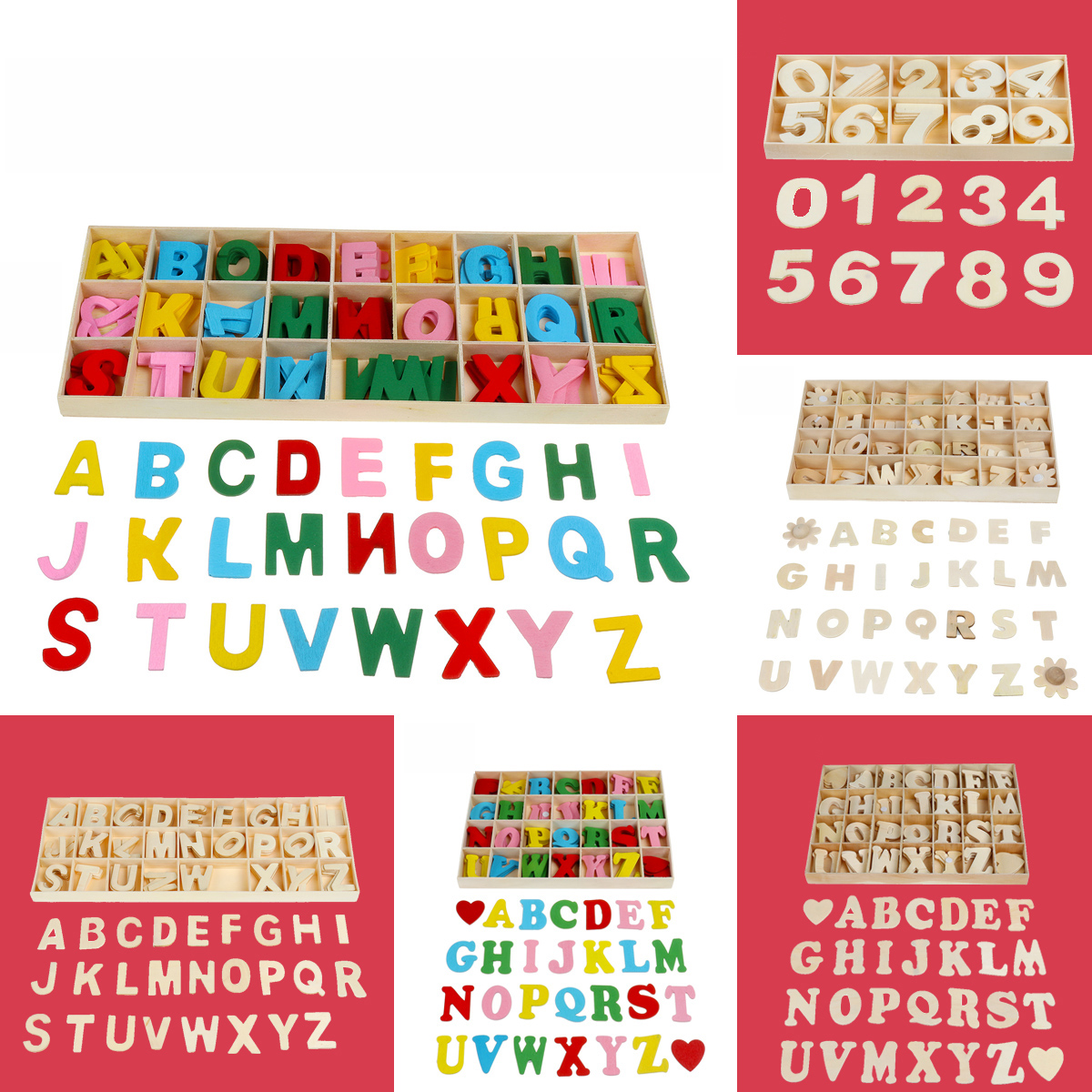 

Wooden Alphabet Scrabble Toy Letters Number Educational Craft Children Kids Learning Toys Gift