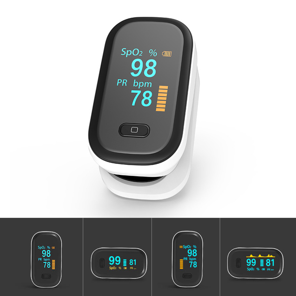 

OLED Display Pulse Oximeter Fingertip Pulse Oximeter Finger Oximetry SPO2 Blood Oxygen Saturation Monitor Heart Rate Monitor with Lanyard