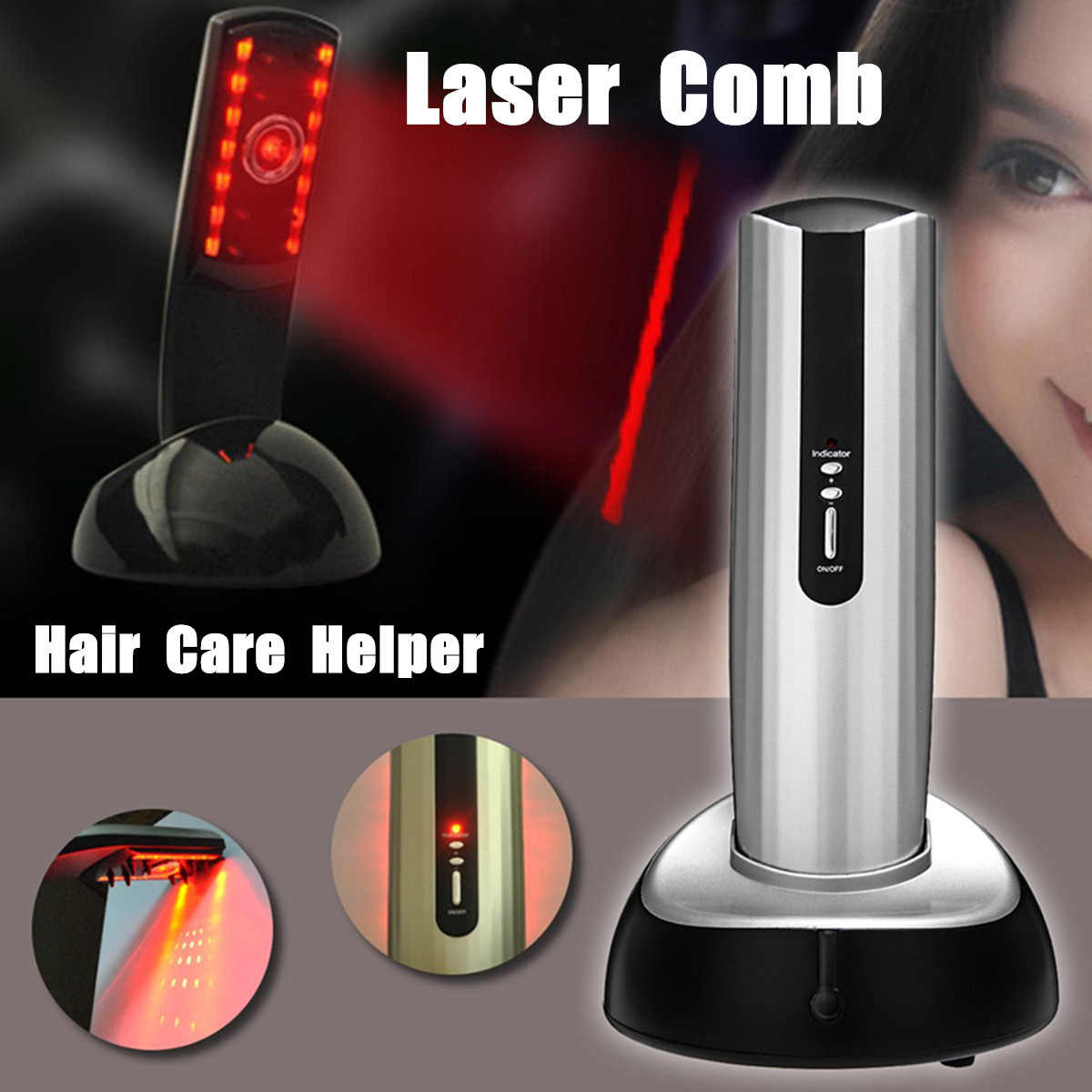 

Unisex Electric Laser Infrared Stimulator Healthy Hair Growth Care TherapyComb