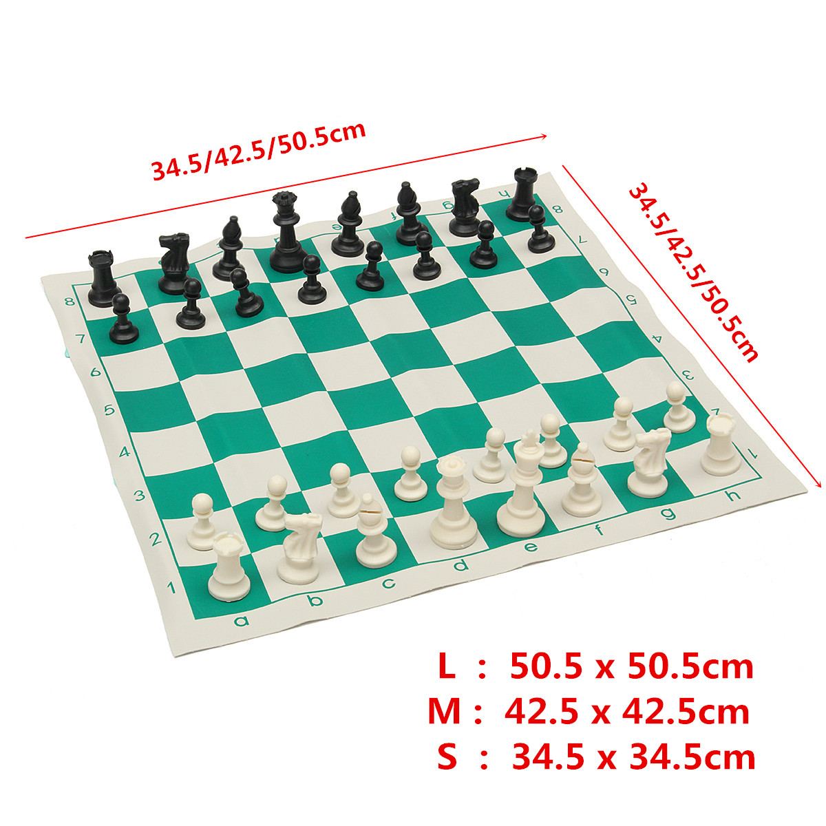 Kunststoff Gambit Turnier Schach Set Roll-up Matte und Tasche Camping   ！ 