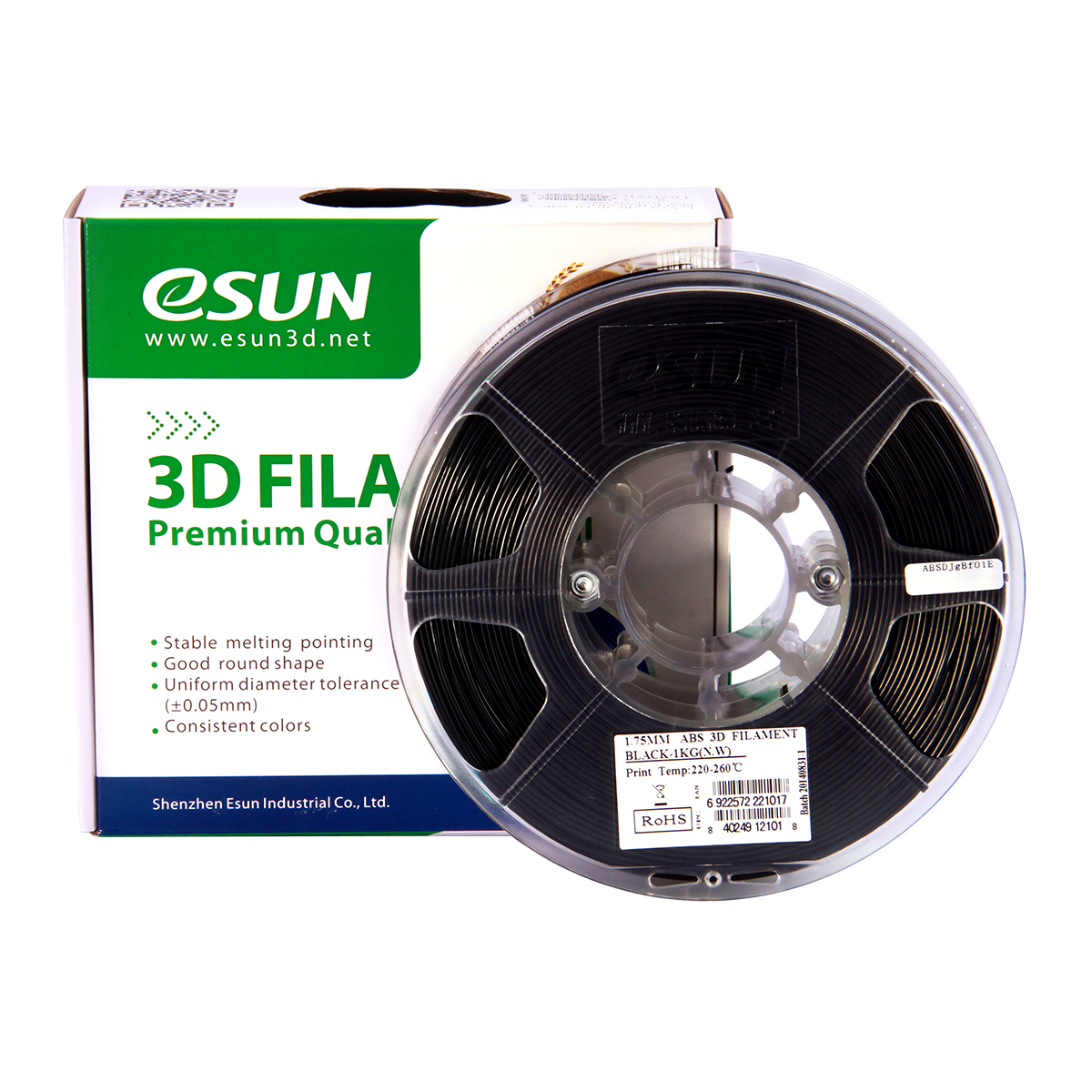 

eSUN® ABS Filament Green/Black/Gold/Red/Yellow/Skin Color/Blue 1.75mm 1KG/Roll 3D Printer Filament
