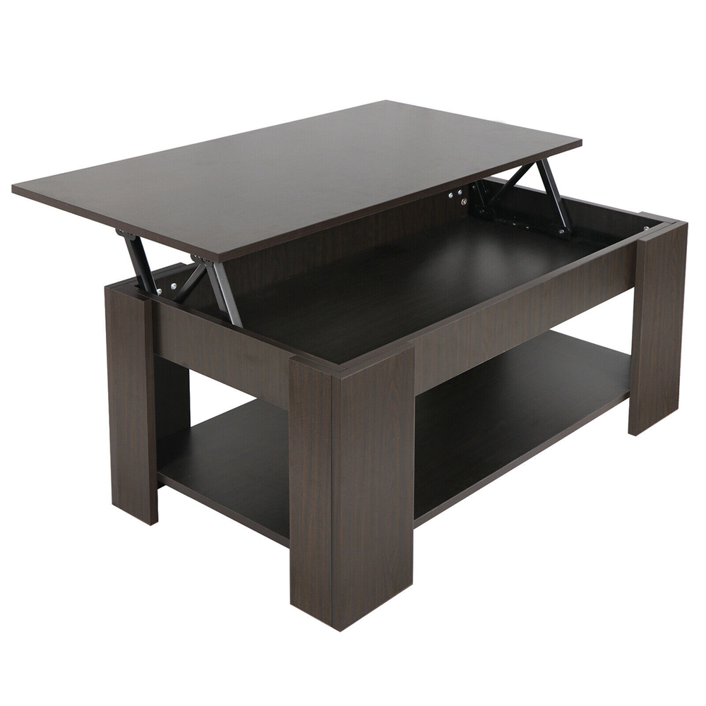 

Lifting Coffee Desk with Hidden Compartment and Storage Shelf Laptop Desk Modern Home Furniture