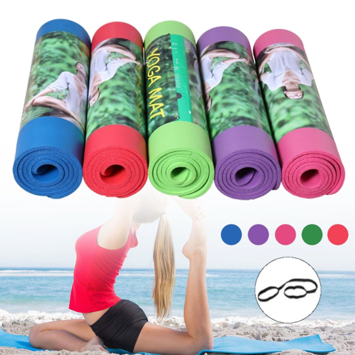 

KALOAD 15MM 180X60CM Yoga Коврик Экологичный Нескользящий Спортзал Упражнения для тренировок на подушках Фитнес Коврики