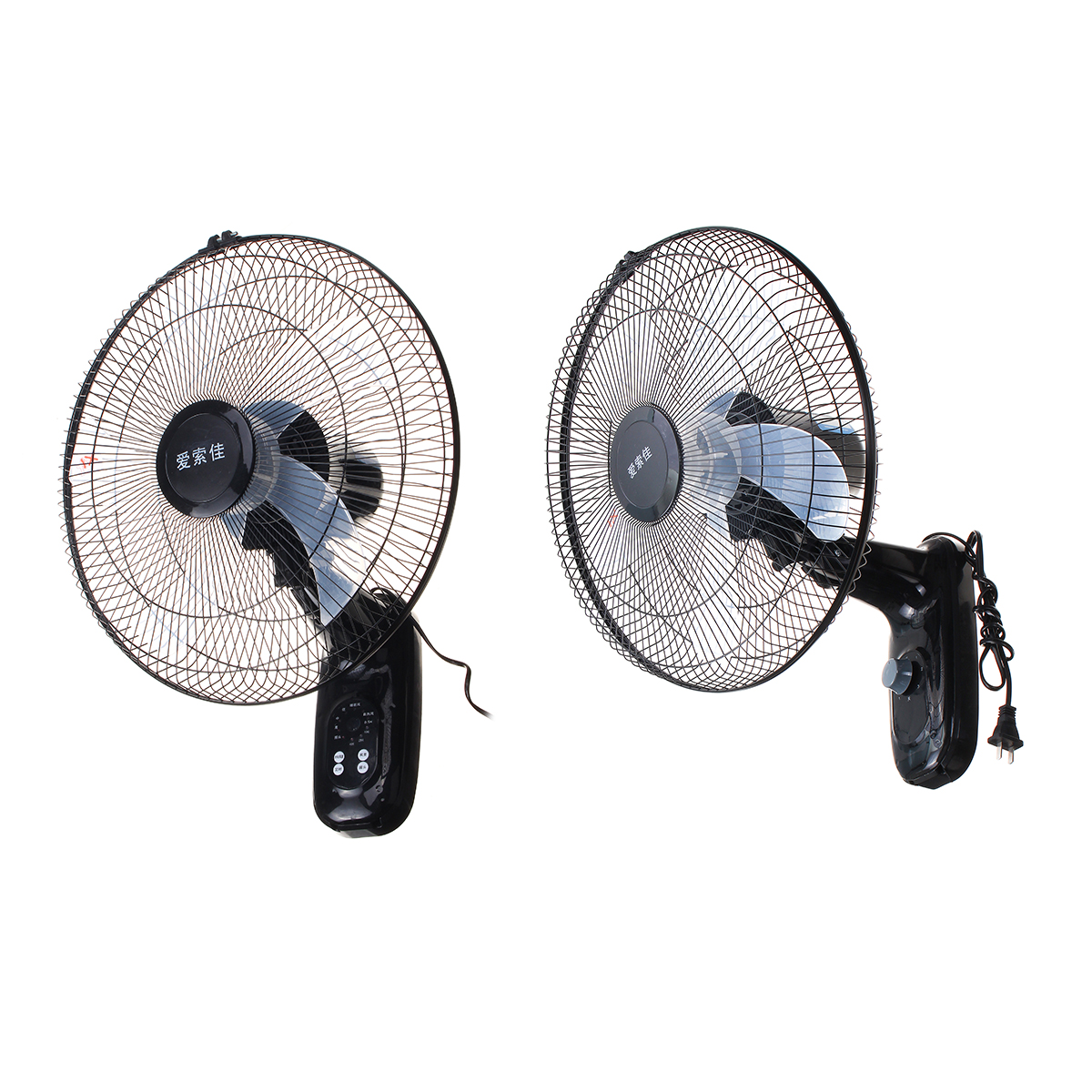 

220V 16'' Oscillating Wall Mounted Fan Home Cooling Fan Timer 3 Gears Adjustable