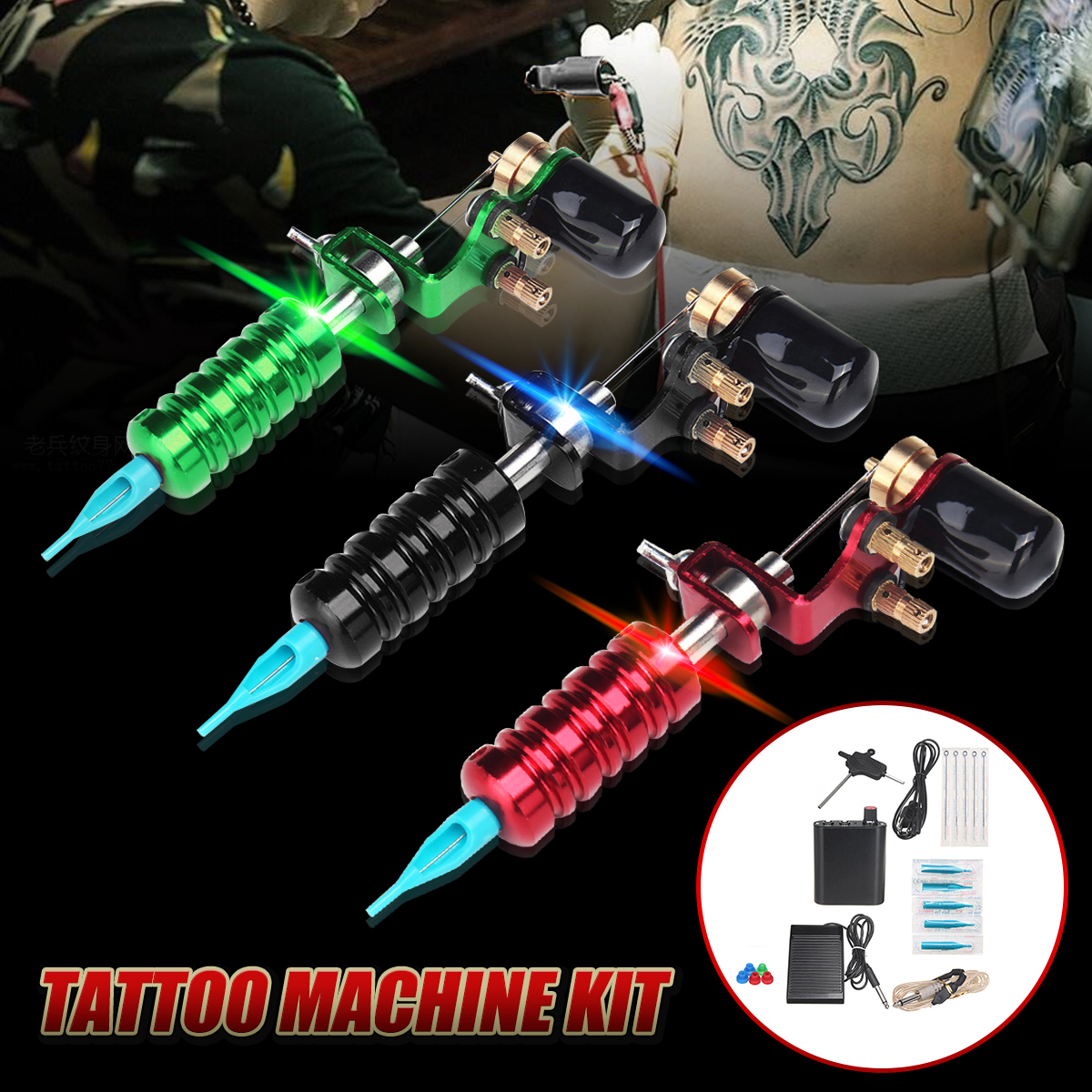 

Rotary Tattoo Machine Beginner Complete Motor Kit Power Supply 110V