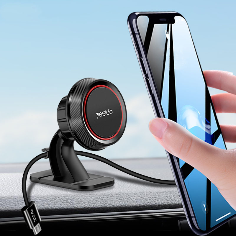 

Yesido Magnetic Dashboard Car Phone Holder With Cable Holder For 3.5-7.0 Inch Smart Phone