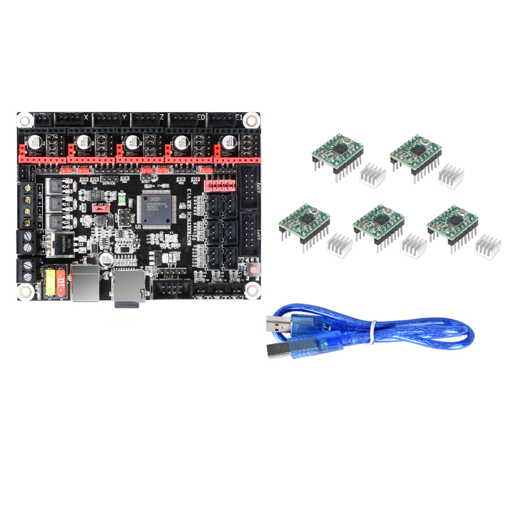 

BIGTREETECH SKR V1.3 Controller Board With 5Pcs A4988 Stepper Motor Drivers Mainboard Kit for 3D Printer