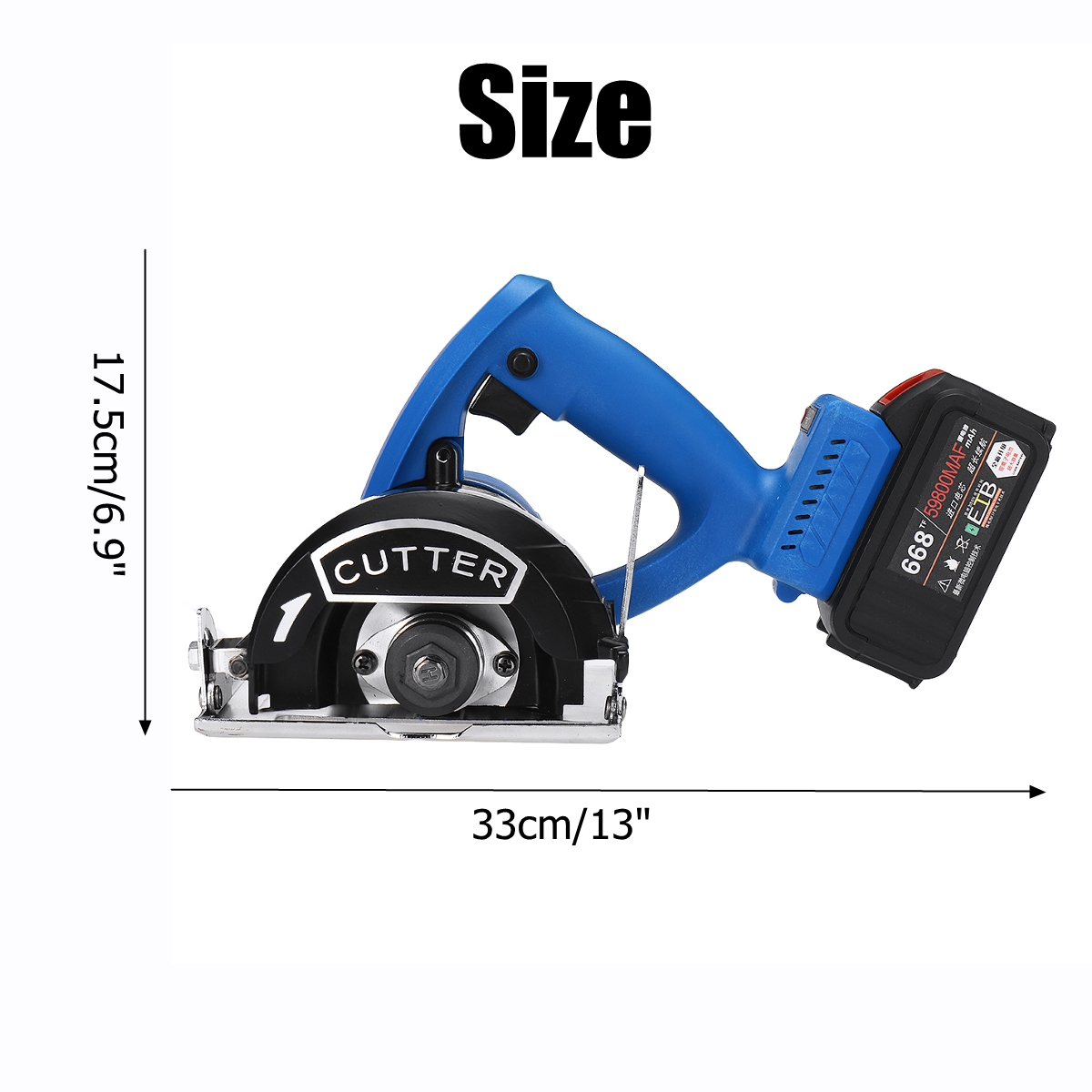 668TF 59800mAh 1500W Cordless Circular Saw Electric Brushless Saw Blade Saw Woodworking Tools Rechargeable Metal Tile Cutting Machine Saws 14