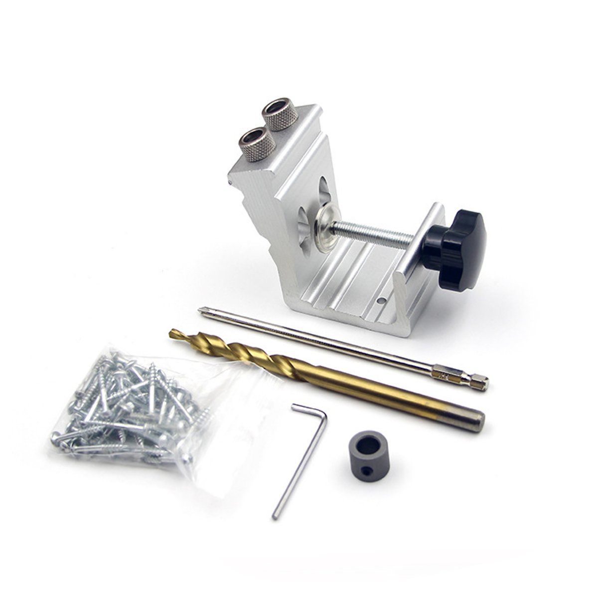 

Pocket Hole Jig Kit Tool System Woodworking Screw Drill Heavy Duty Locator