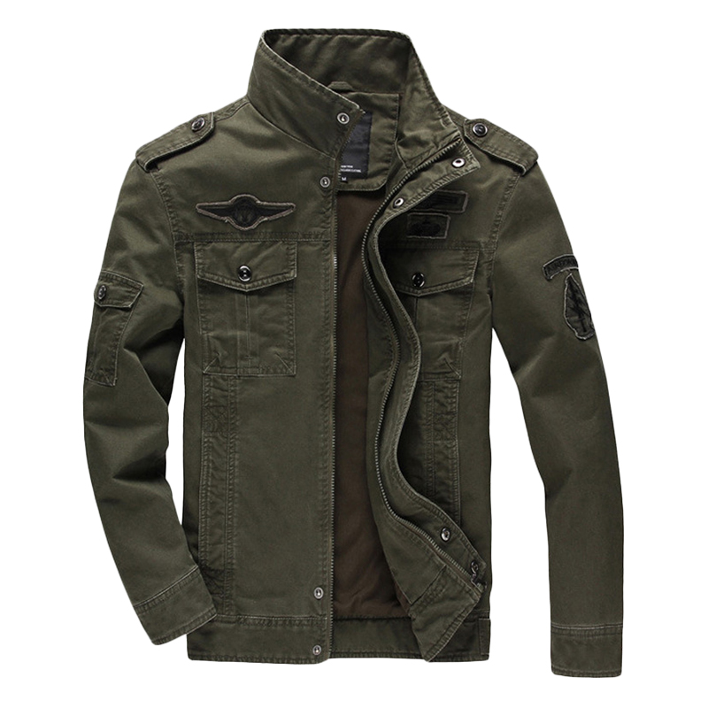 Jackets & Coats - Mens Military Epaulets Casual Cotton Coat Badge ...