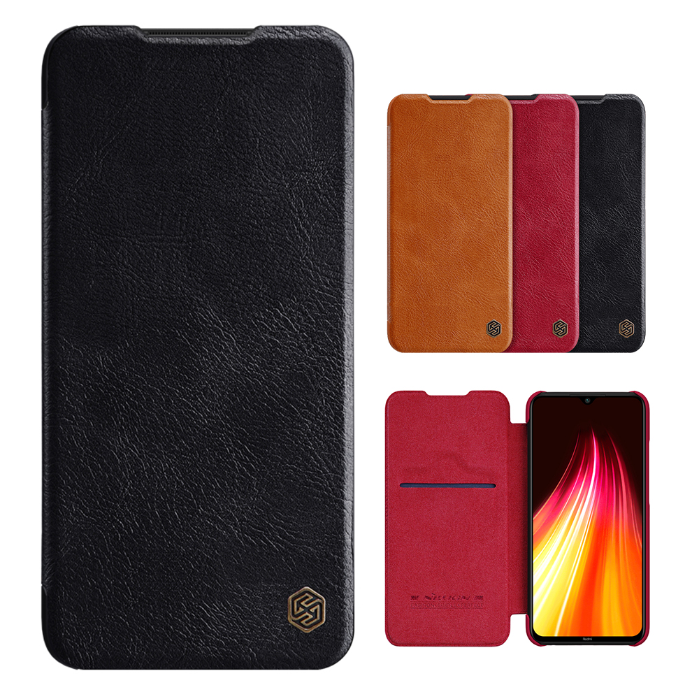 

NILLKIN Flip Shockproof Card Slot Holder Full Cover PU Leather Vintage Protective Case for Xiaomi Redmi Note 8