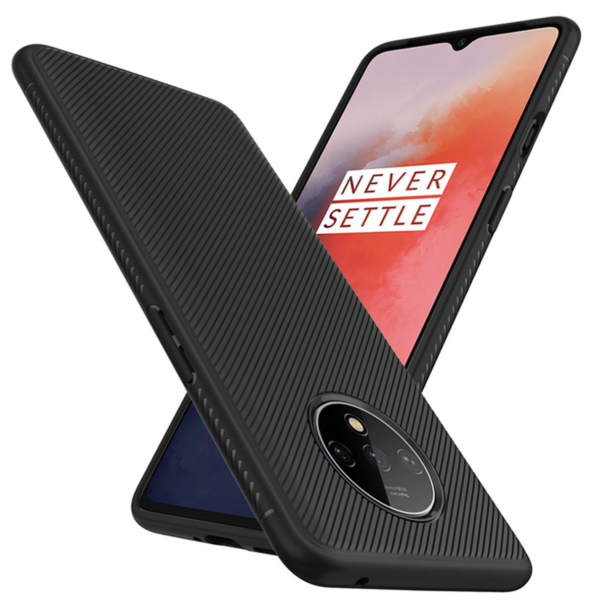 

Bakeey Carbon Fiber Texture Slim Soft TPU Shockproof Protective Case for OnePlus 7T 6.55 inch