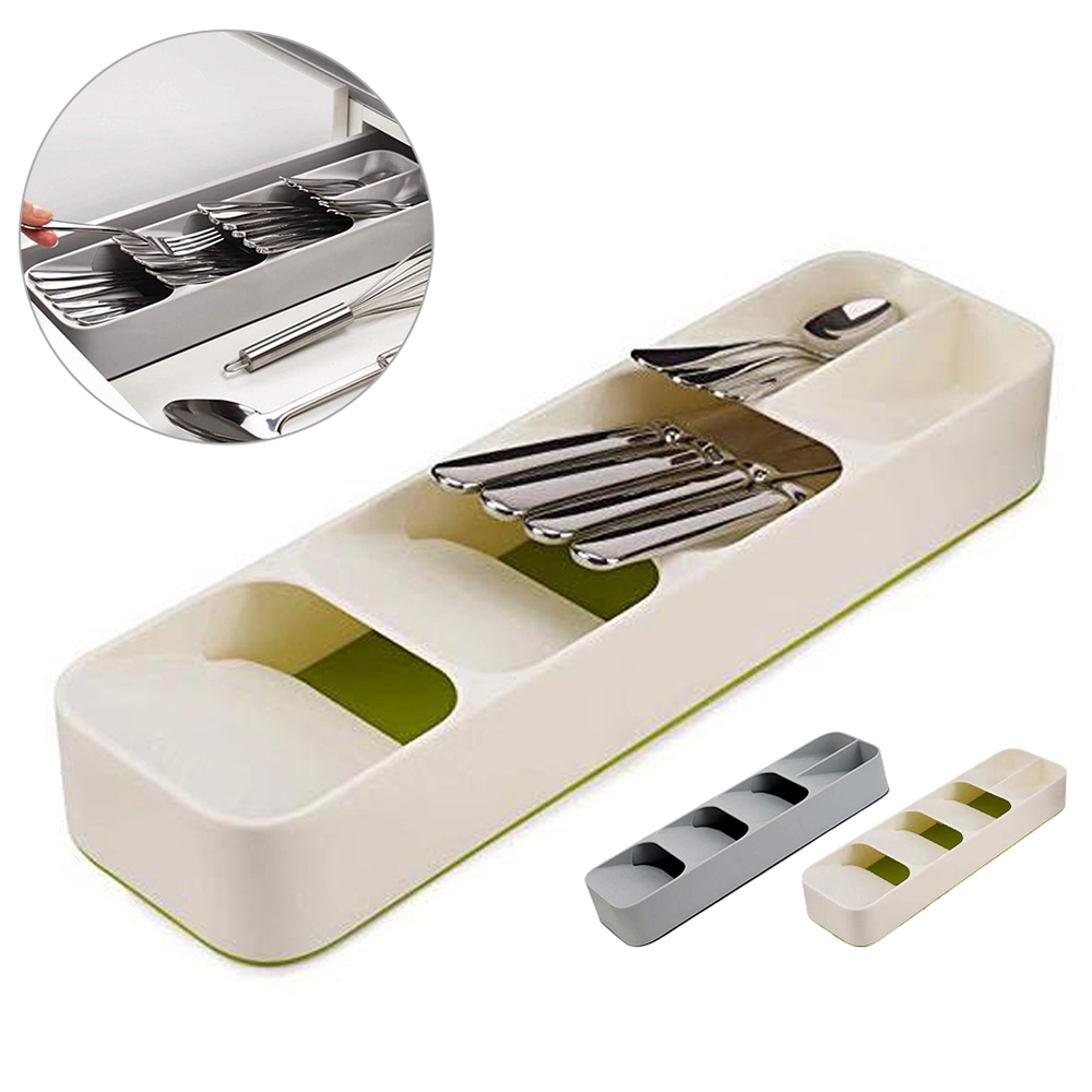 

Desktop Organizer Tray Kitchen Drawer Organizer Tray Separation Finishing Storage Box for Spoon Fork Cutlery Silverware