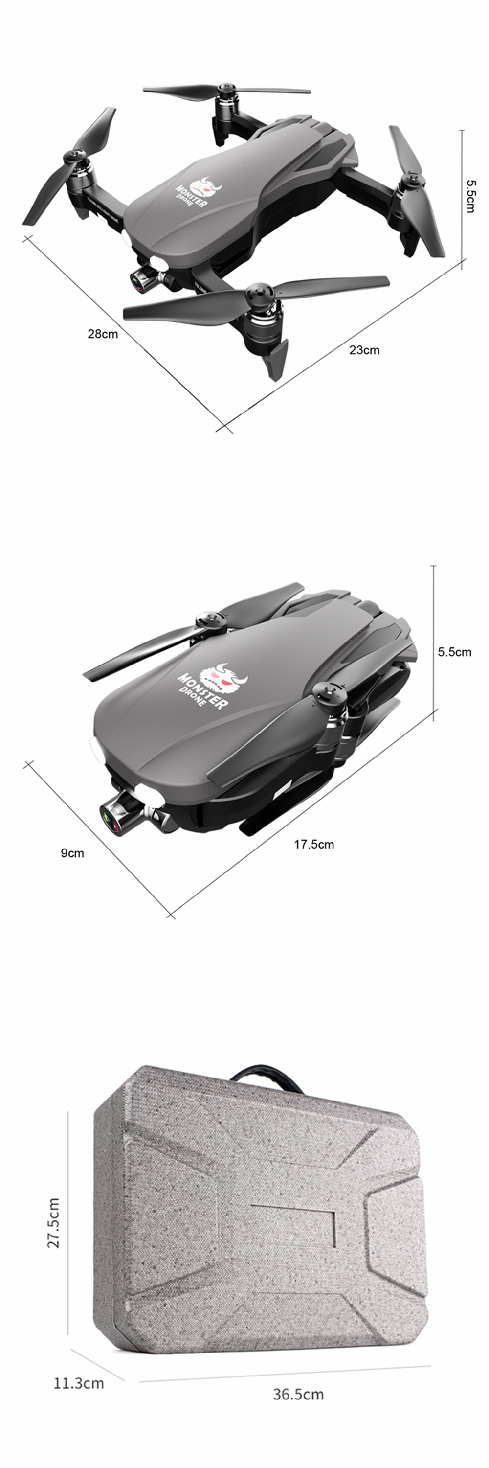 FQ777 F8 GPS 5G WiFi FPV w/ 4K HD Camera 2-axis Gimbal Brushless Foldable RC Drone Quadcopter RTF 13