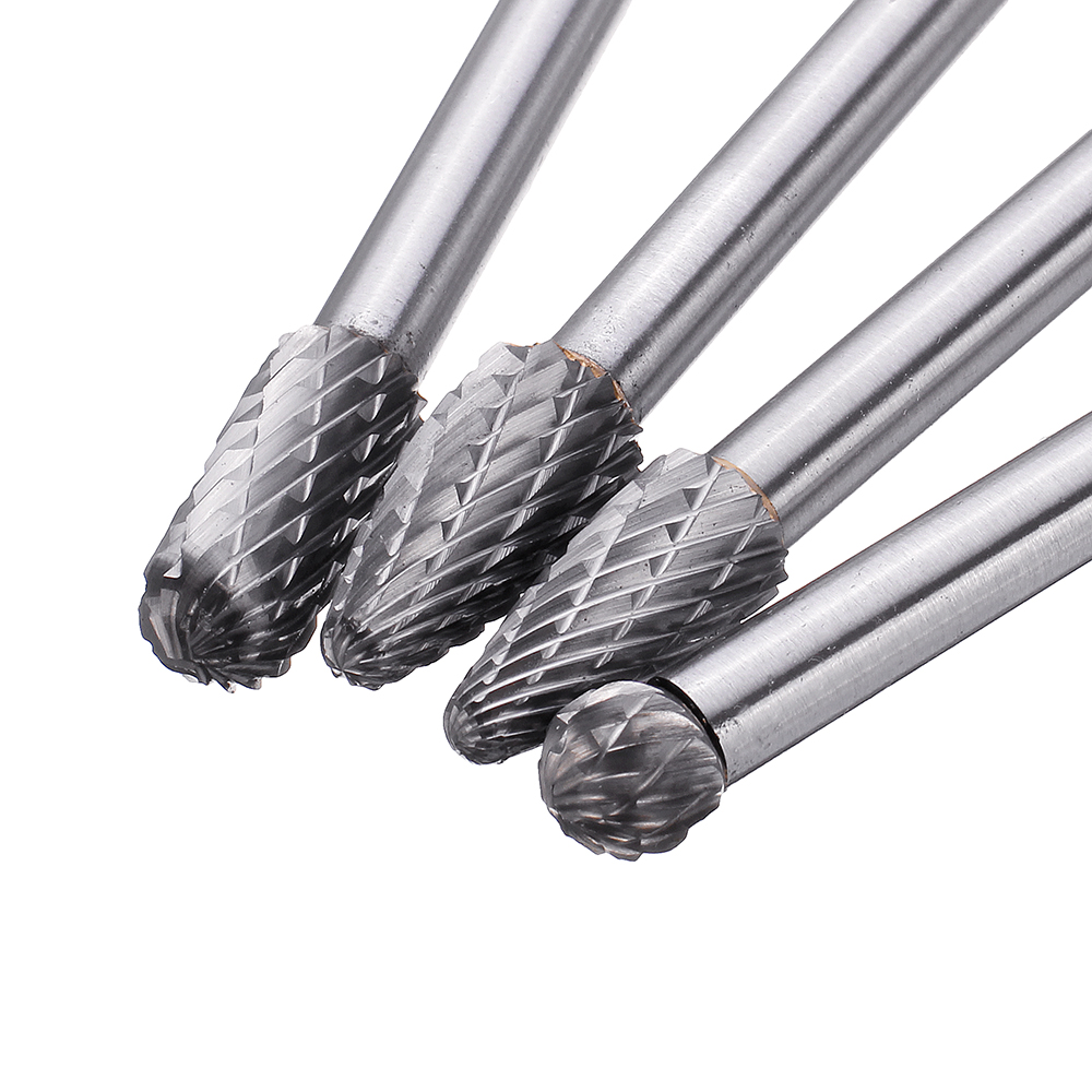 Drillpro 4Pcs 150-160mm Tungsten Carbide Rotary Burr Set 1/4 Inch Shank for Die Grinder Drill DIY Woodworking Metal Carving Polishing Engraving Drilli 13