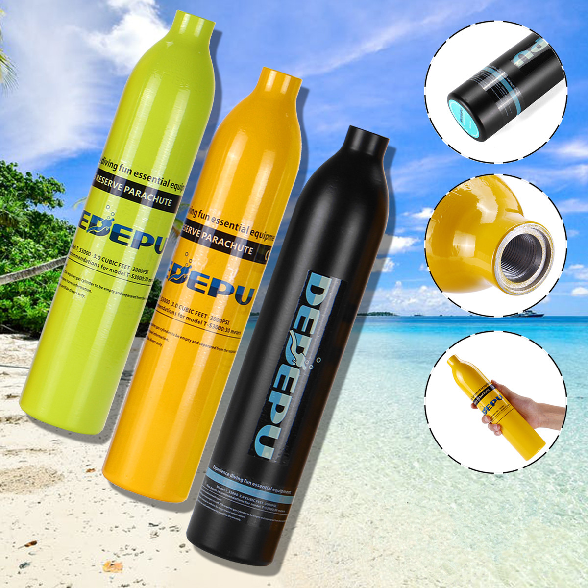 

DEDEPU 0.5L Oxygen Spare Scuba Diving Air Tank Underwater Mini Cylinder Breathing Bottle Diving Snorkeling Accessories