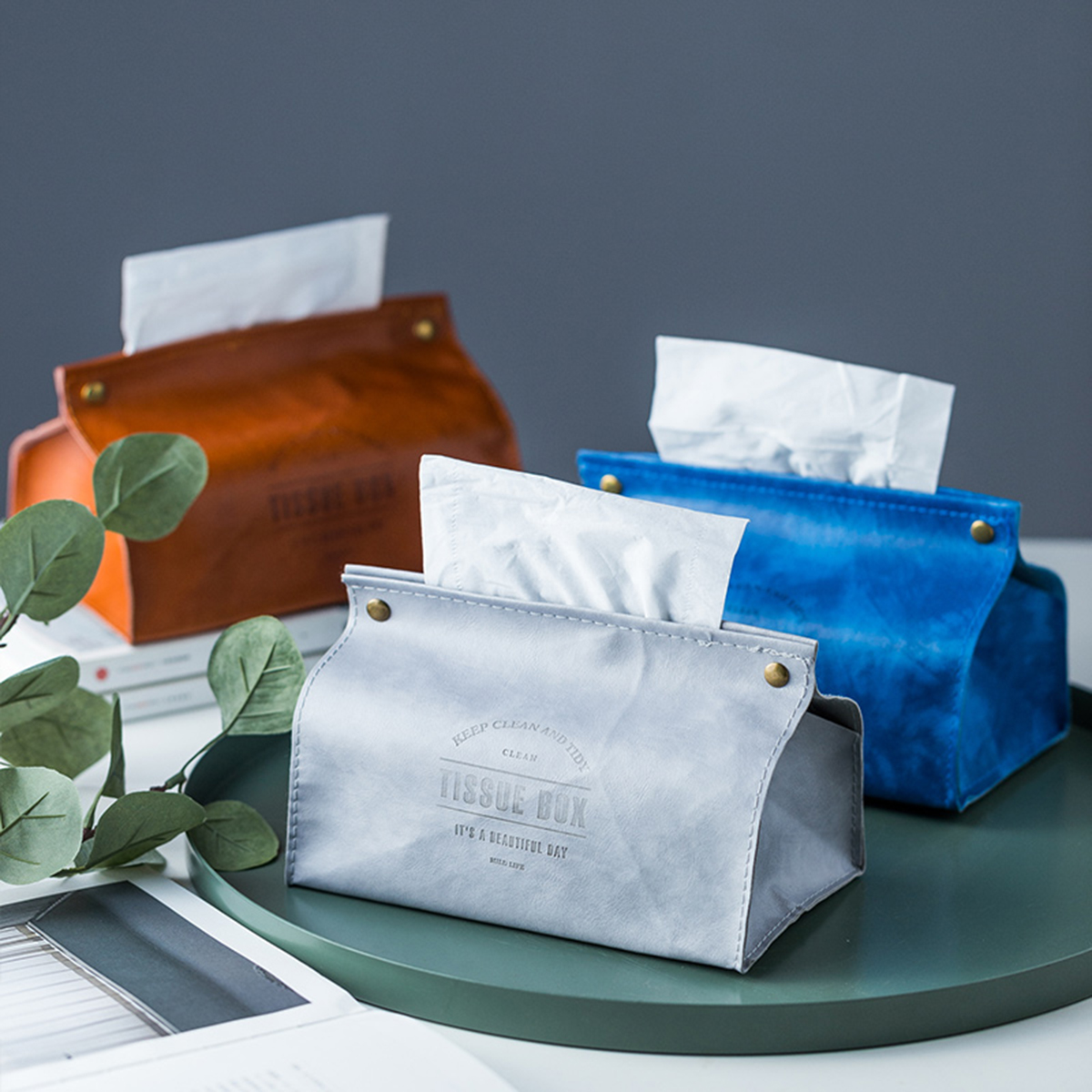 

PU Leather Tissue Box Napkin Holder Case Home Kitchen Paper Holder Storage Box