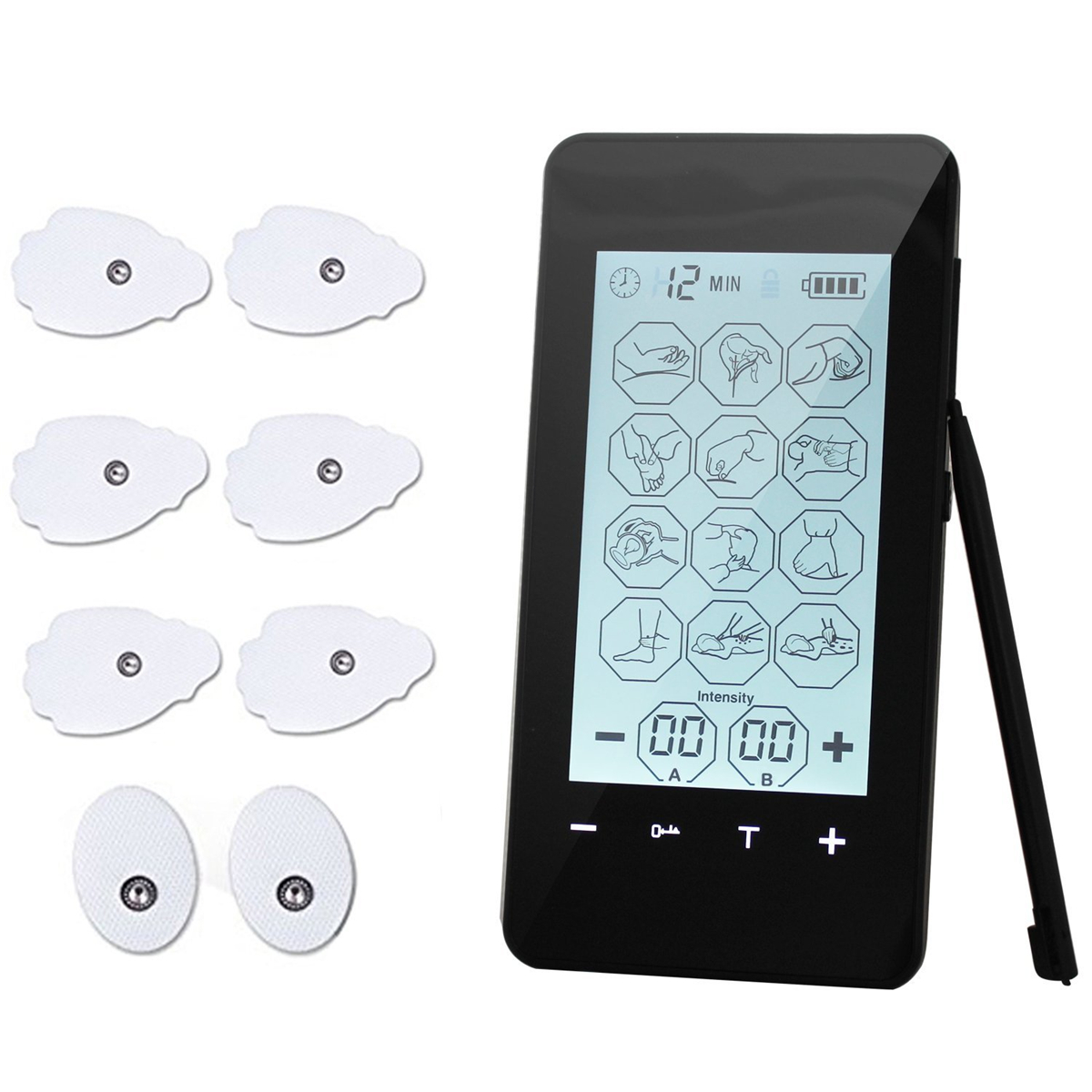 

12/28 Modes Electric TENS Pulse Massager Digital AB Mode Full Body Pulse Massager Machine for Neck Back Pain Relief