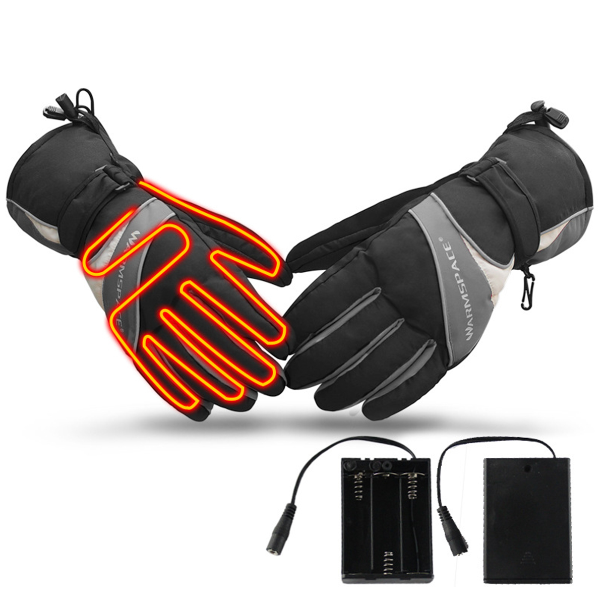 

WARMSPACE Waterproof Electric Heating Gloves Winter Heated Hand Warmer Non-slip Motorcycle Camping Hiking
