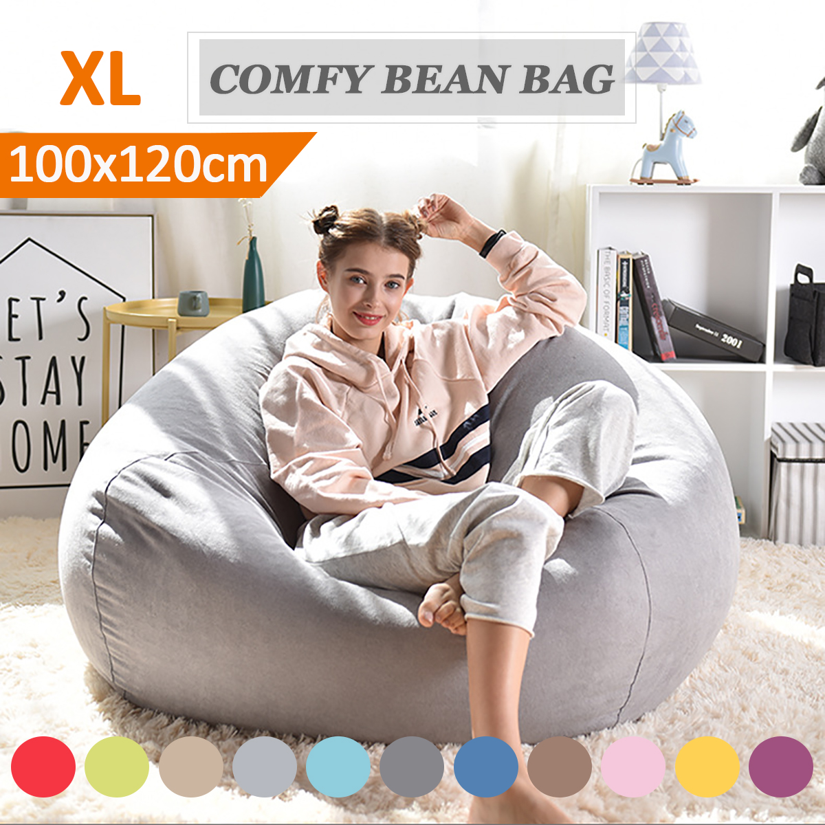 Details about   Extra Large Bean Bag Chair Lazy Sofa Bed Cover Indoor Outdoor Game Seat USA 