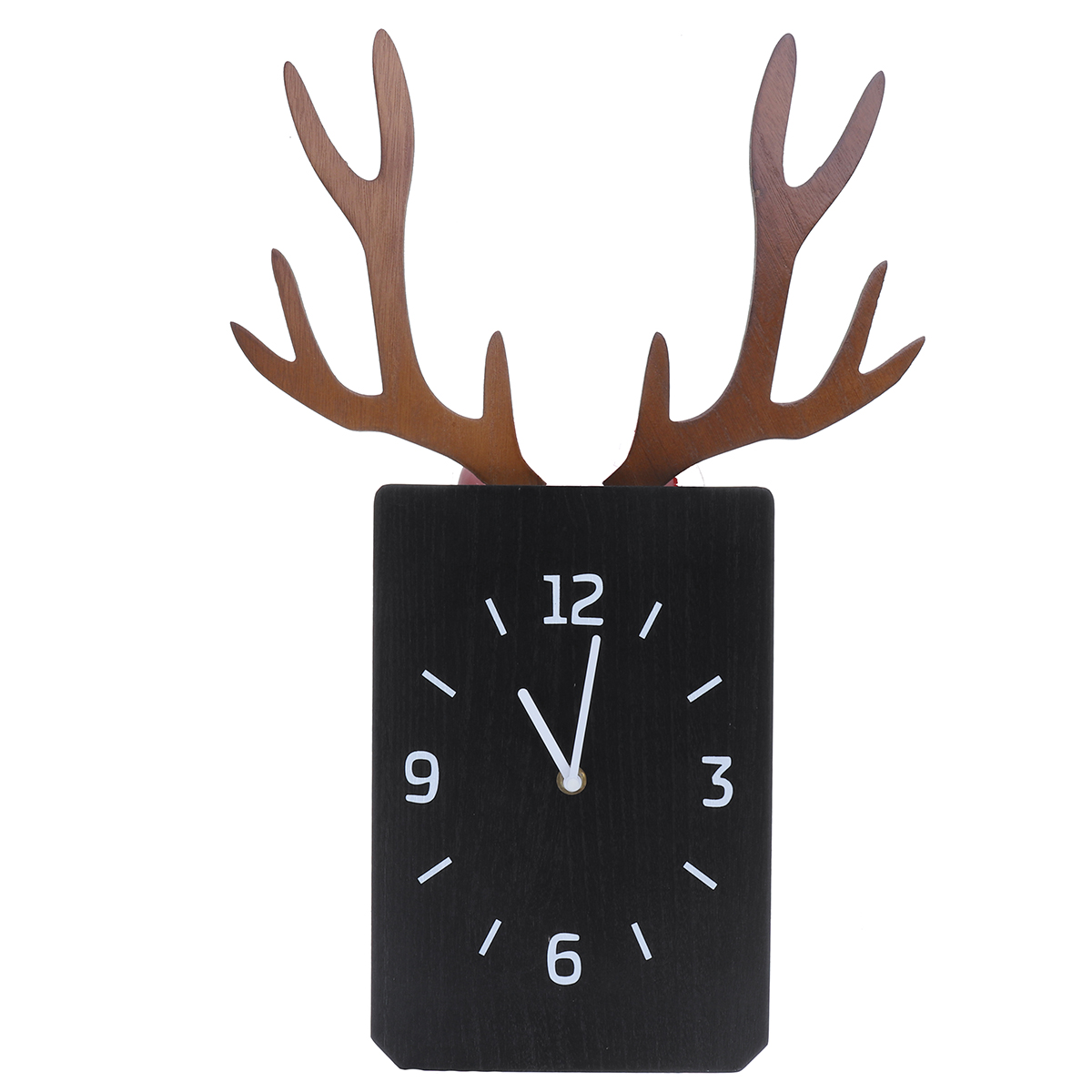 

Wall Clock Digital Silent Wood Deer Antlers Modern Design Living Room Home Decor