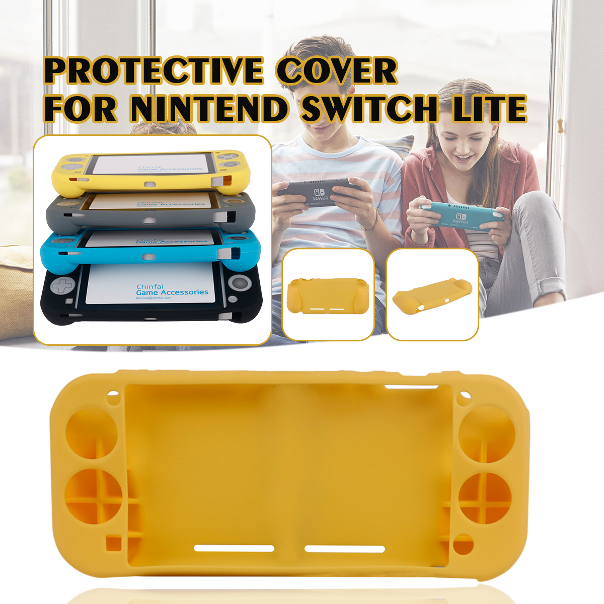 Shockproof Silicone Soft Case Protective Cover for Nintendo Switch Lite Game Console 48