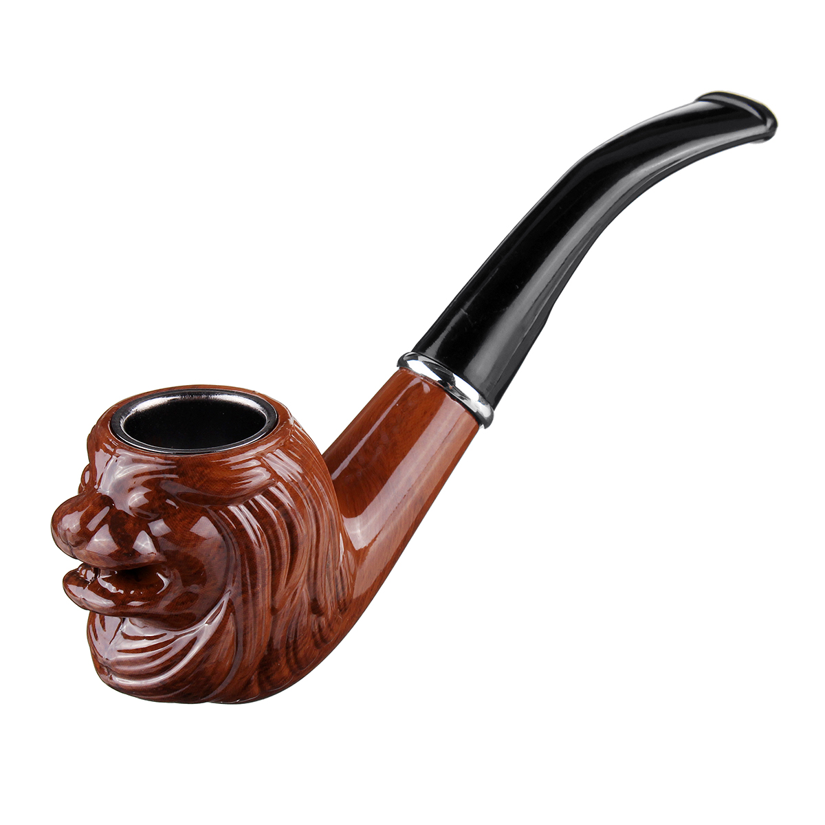 

Classical Detachable Wooden Pipes without Pipe Rack Old-fashioned Flat-mouth Wood Tool