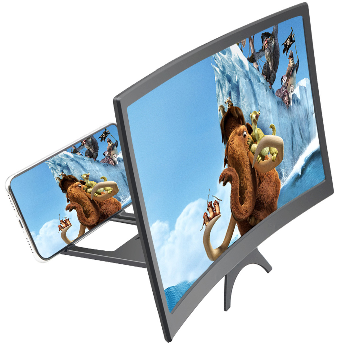 

12 Inch Curved 3D HD Phone Screen Magnifier Movie Video Amplifier for Smart Phones Below 6.5 Inch for iPhone for Samsung
