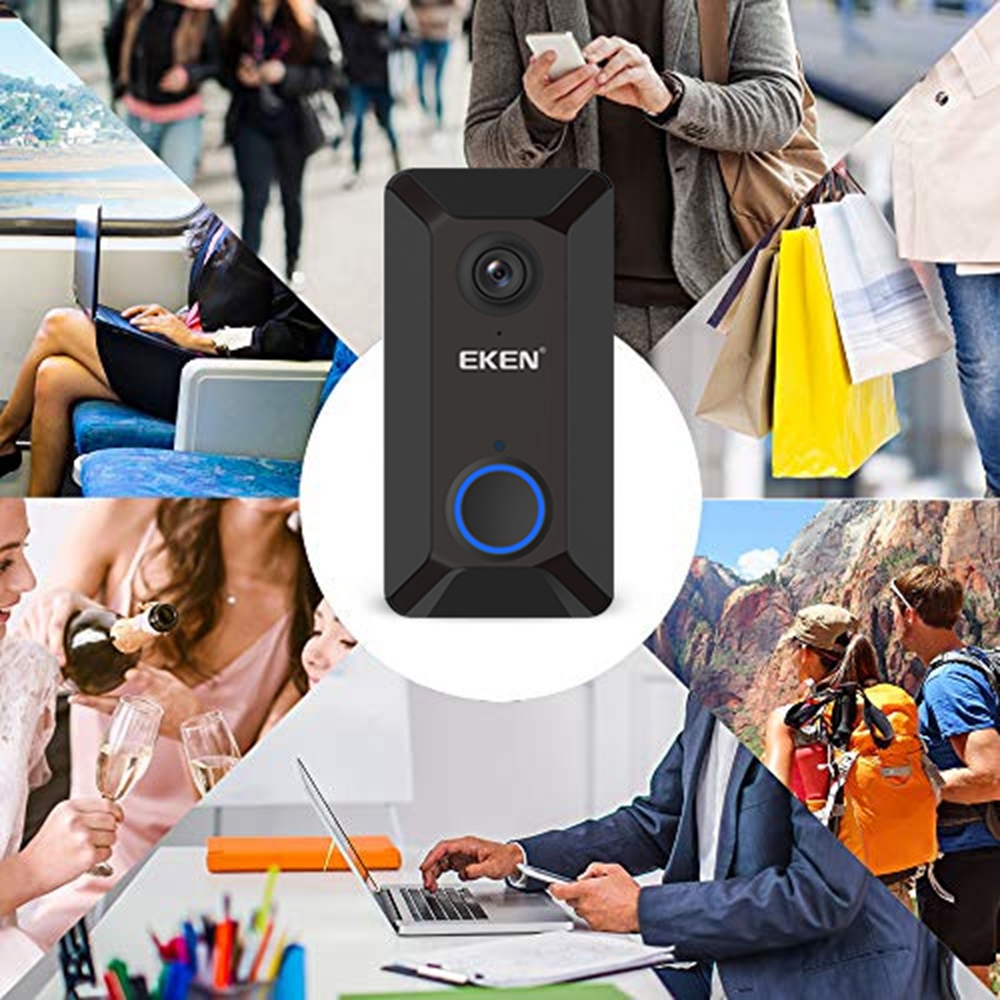 Bakeey V6 720P 166° Smart Wireless WIFI Video Doorbell Camera Cloud Storage Chime Visual Intercom Night Vision 6