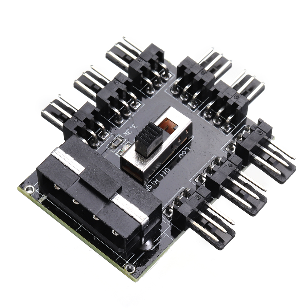 

1 to 8 3Pin Fan Hub PWM SATA Molex Splitter PC Mining Cable 12V Power Supply Cooler Cooling Speed Controller Adapter