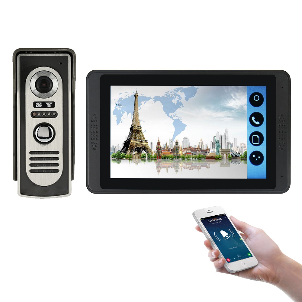 

ENNIO 7 Inch Capacitive Touch Wifi Wired Video Doorbell Video Camera Phone Remote Call Unlock