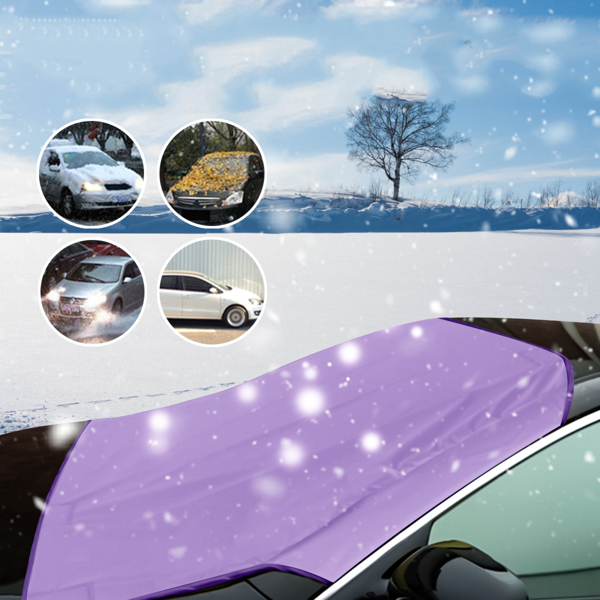 

Car SUV Windshield Front Window Cover Snow Ice Protector Purple Sun Shield