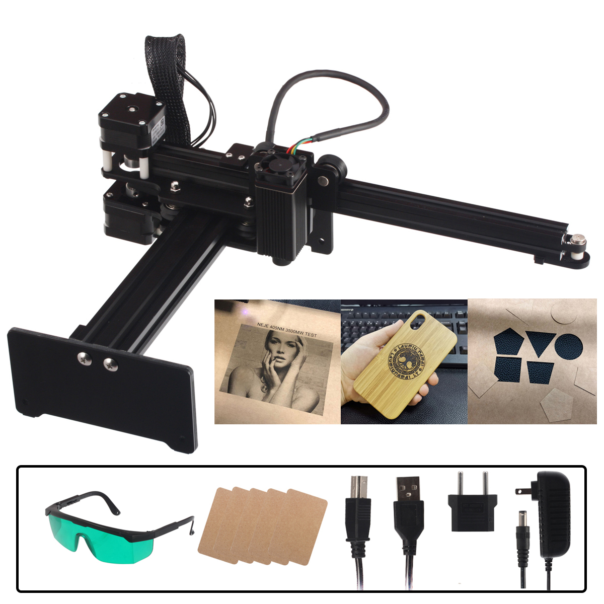 

NEJE MASTER 2 Upgraded 3500mW DIY Laser Engraving Machine CNC Wood Router Laser Engraver Cutter Printer Print Logo Pictu