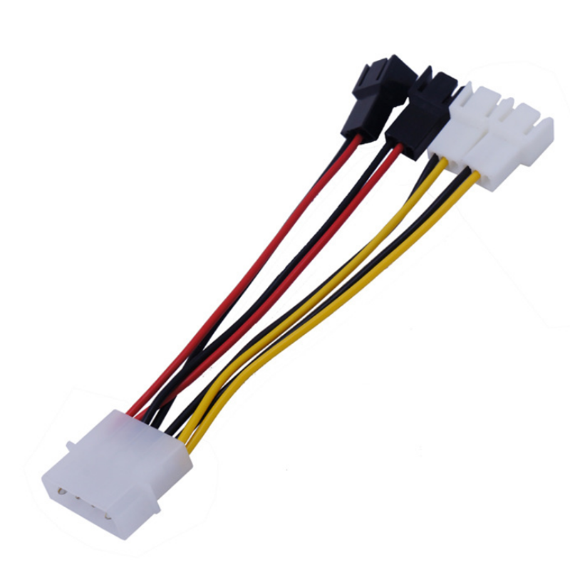 

12.5cm 4Pin 1 to 4 Small 3Pin CPU Fan 2 Speed Cable Power Cable Power Adapter Extension Lead Wire
