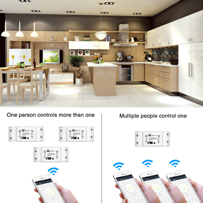 Bakeey 10A Smart Light Switch DIY WiFi Module APP Remote Control Universal Breaker Timer Works with Smart Life APP Alexa Google Home 10
