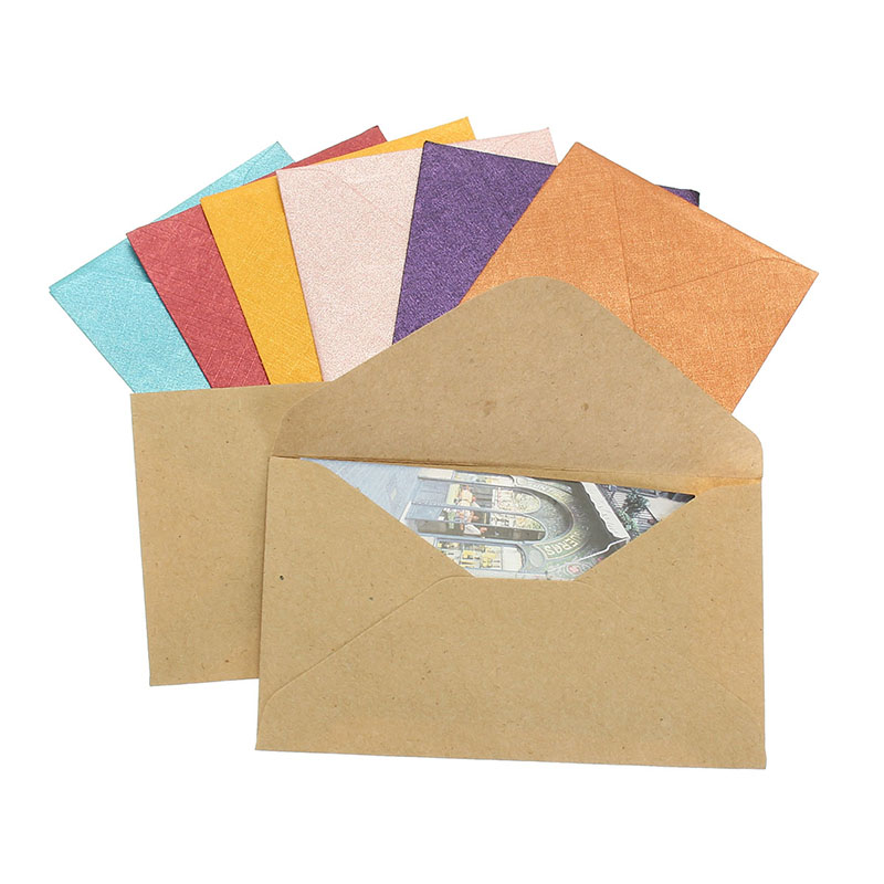 

50Pcs Vintage Design Letter Paper Small Colored Blank Mini Paper Envelopes Wedding Party Invitation Envelope Greeting Cards Gift Envelope
