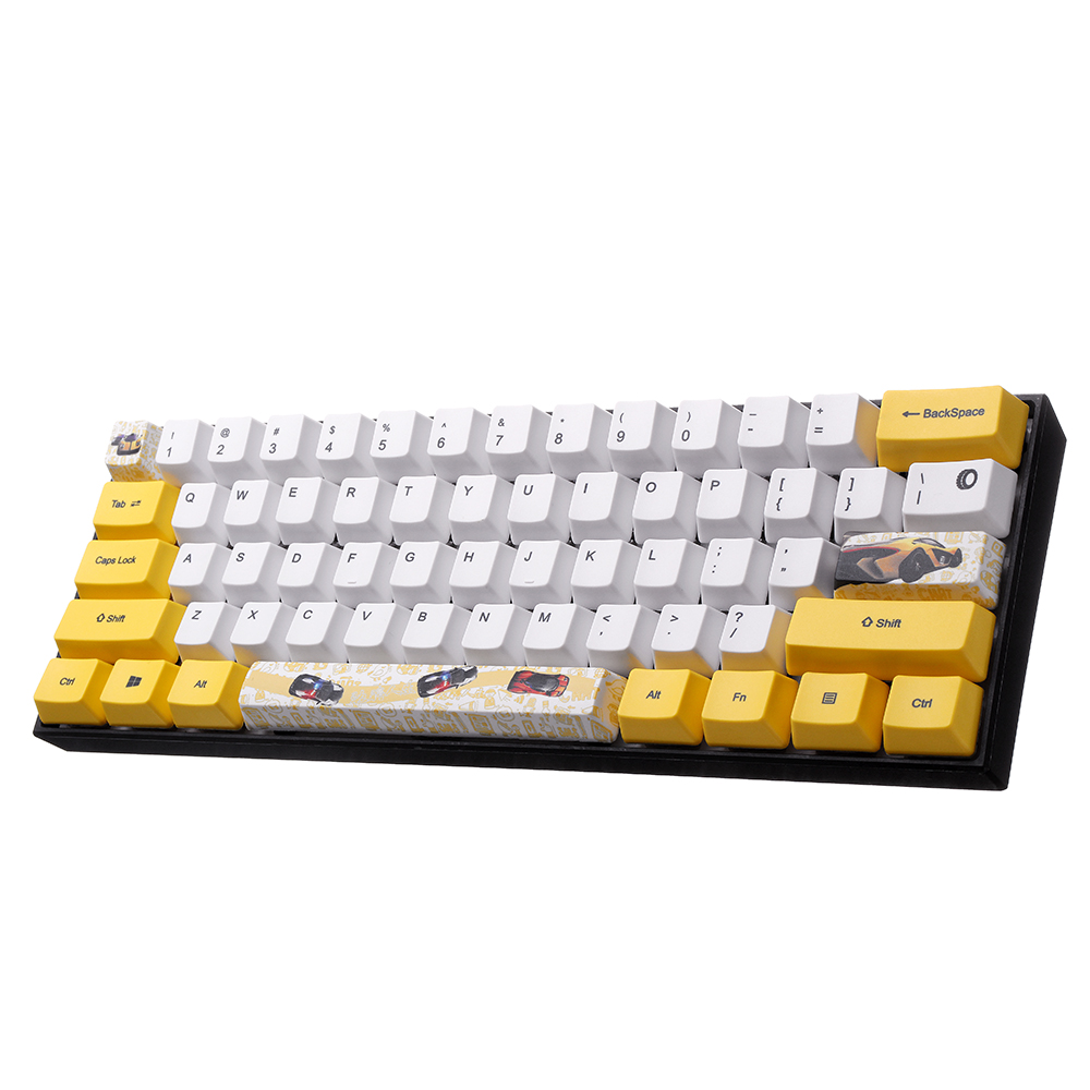 

MechZone 72 Keys Yellow&White Keycap Set OEM Profile PBT Sublimation Keycaps for 60% Anne pro 2 Royal Kludge RK61 Geek G