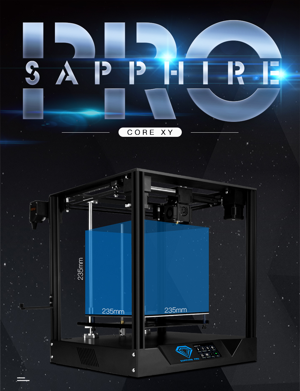 TWO TREES® Sapphire Pro CoreXY DIY 3D Printer Kit 235*235*235mm Printing Size With Dual Drive BMG Extruder / X-axis&Y-axis Linear Guide / Power Re 3