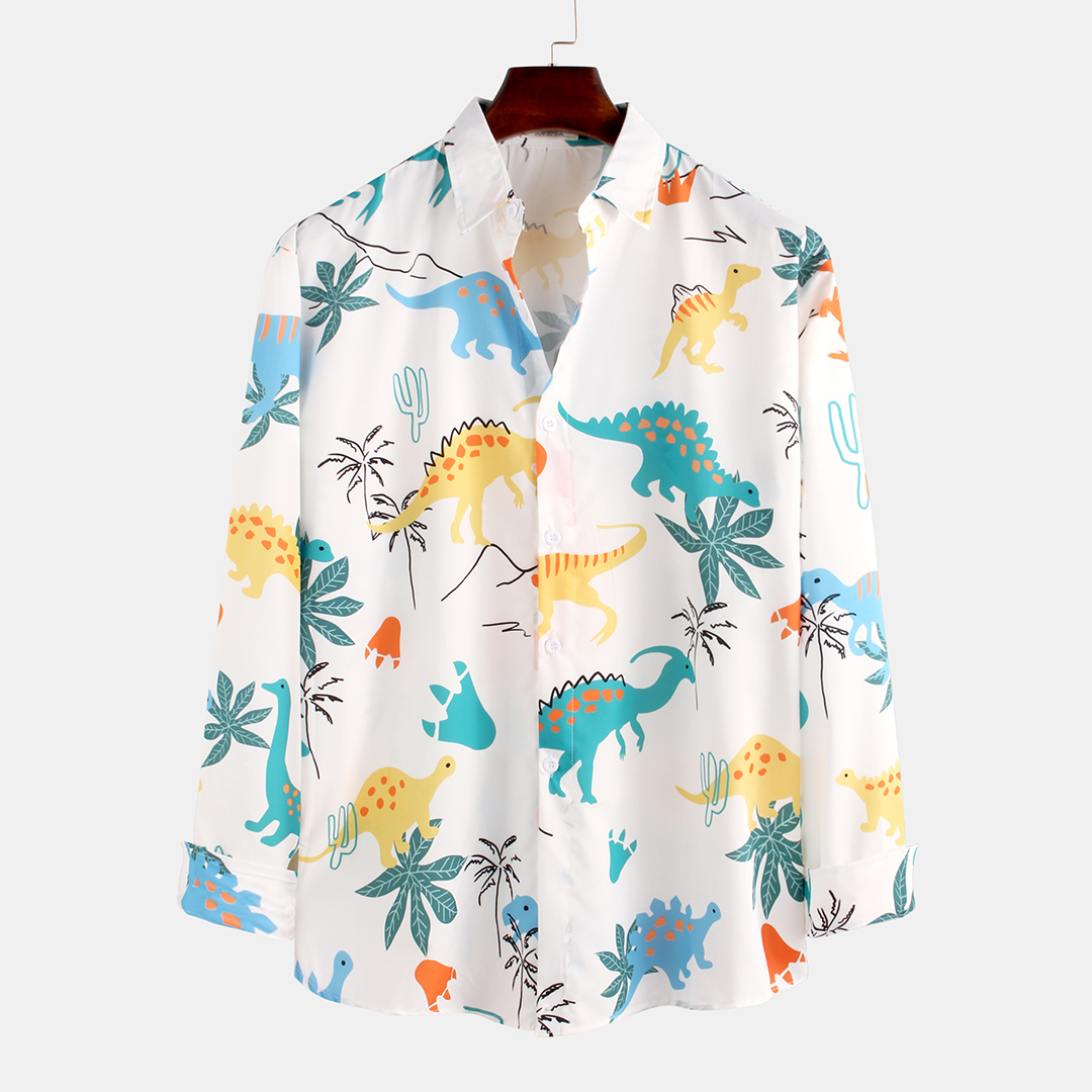 

Dinosaur Printing Long Sleeve Autumn Casual Shirts