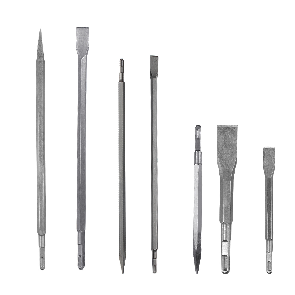 

14 x 160/250/400/600mm Pointed/Flat Head Square Shank Drill Bit for Hammer Drill Machine Slot