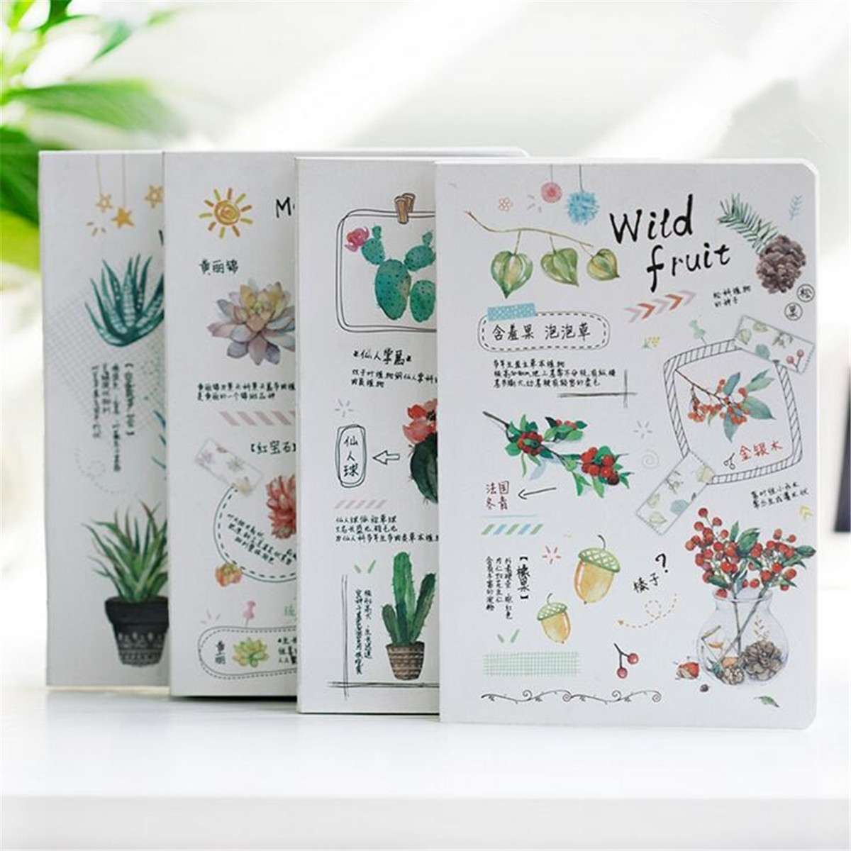 

Coloffice 1PC Green Plant Cute Notebook Diary Weekly Hardcover or Student Stationery Notepad Hard Copy Book Gift Office School