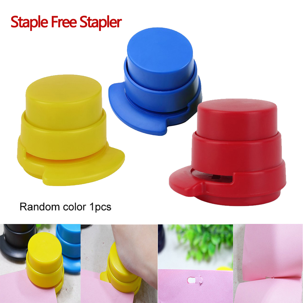 Office Home Staple Free Stapleless Stapler Paperclip Paper Binding Binder  I4 