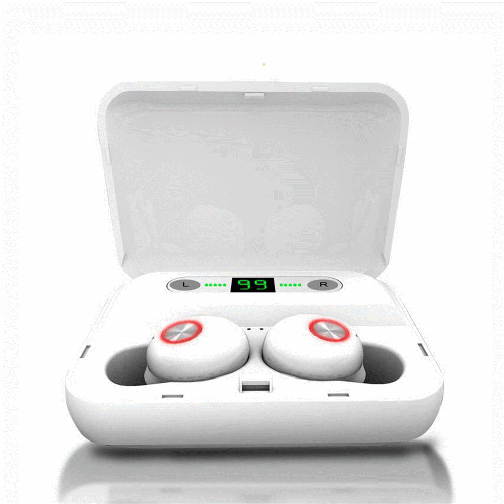 

TWS bluetooth 5.0 Digital Display Headset Binaural Call Sports HiFi Waterproof Earphone With Charging Box