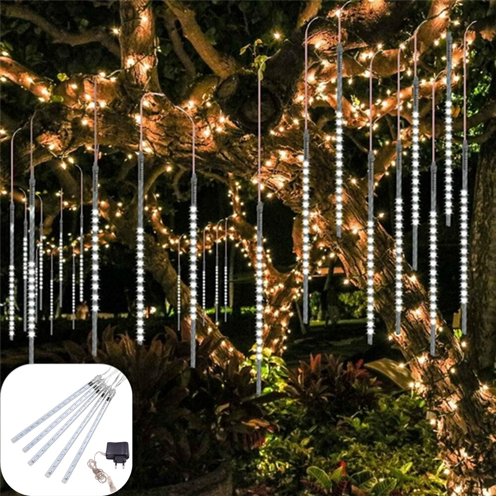 

AC110-240V 50CM Waterproof IP65 180LED Meteor Shower Rain 5 Tubes String Light Holiday Party Christmas Outdoor Decor