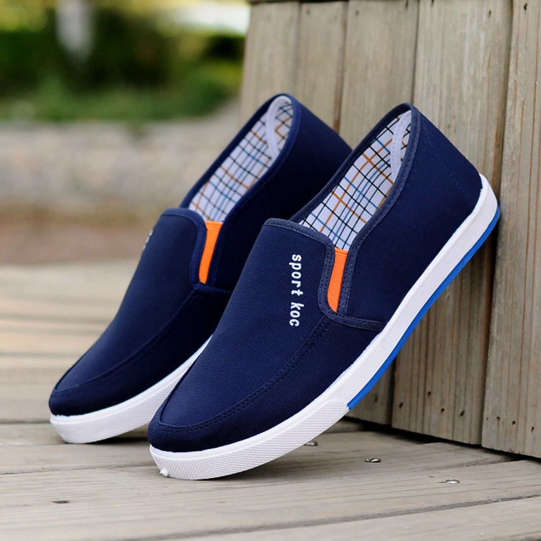 Men Canvas Casual Slip Resistant Sole Soft Walking Driving Loafers ...