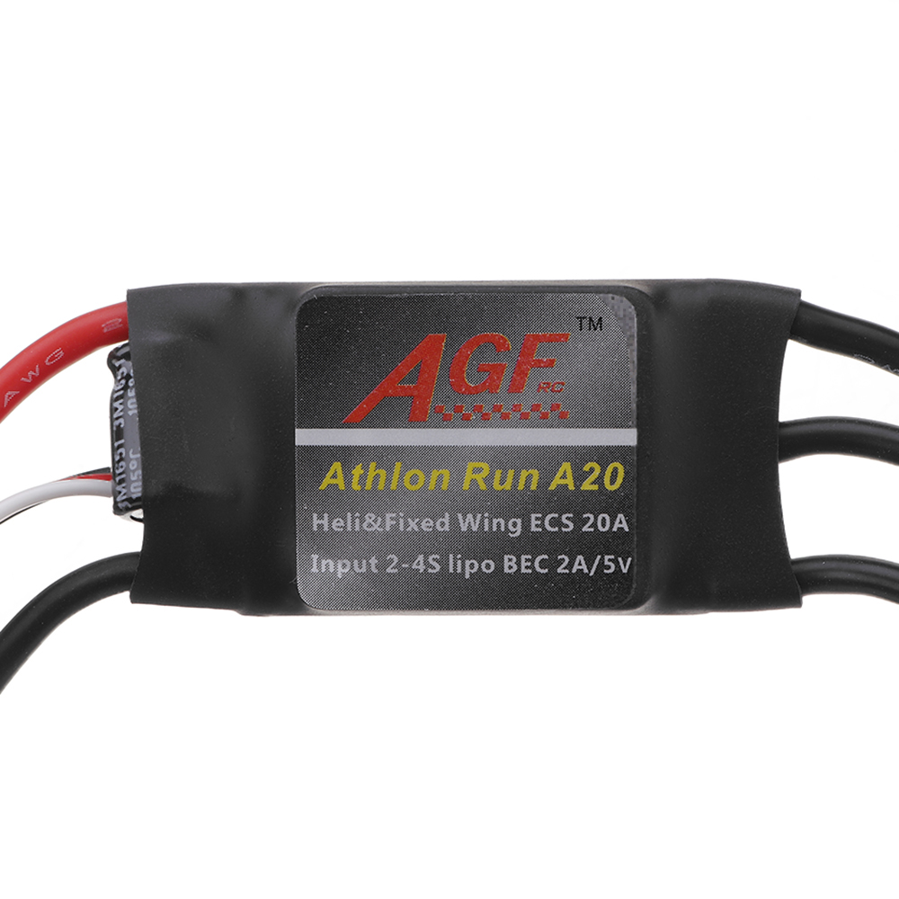 

AGF Athlon Run A20 Mini 20A 2-4S Lipo Brushless ESC With 5V 2A BEC For RC Helicopter Airplane