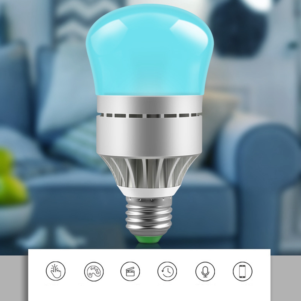 AC100-264V E27 9W RGBW RGBCW WIFI Smart LED Light Bulb Work With Voice Control for Home Living Room Table Lamp 10