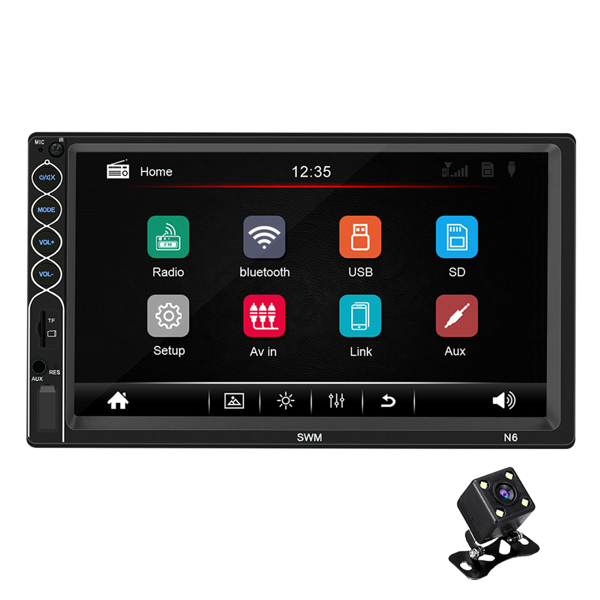 

7 дюймов 2 Din N6 For Wince Авто Радио Stereo MP5 Player 1 + 16G Bluetooth GPS Сенсорный экран HD NAV FM AUX USB с видом