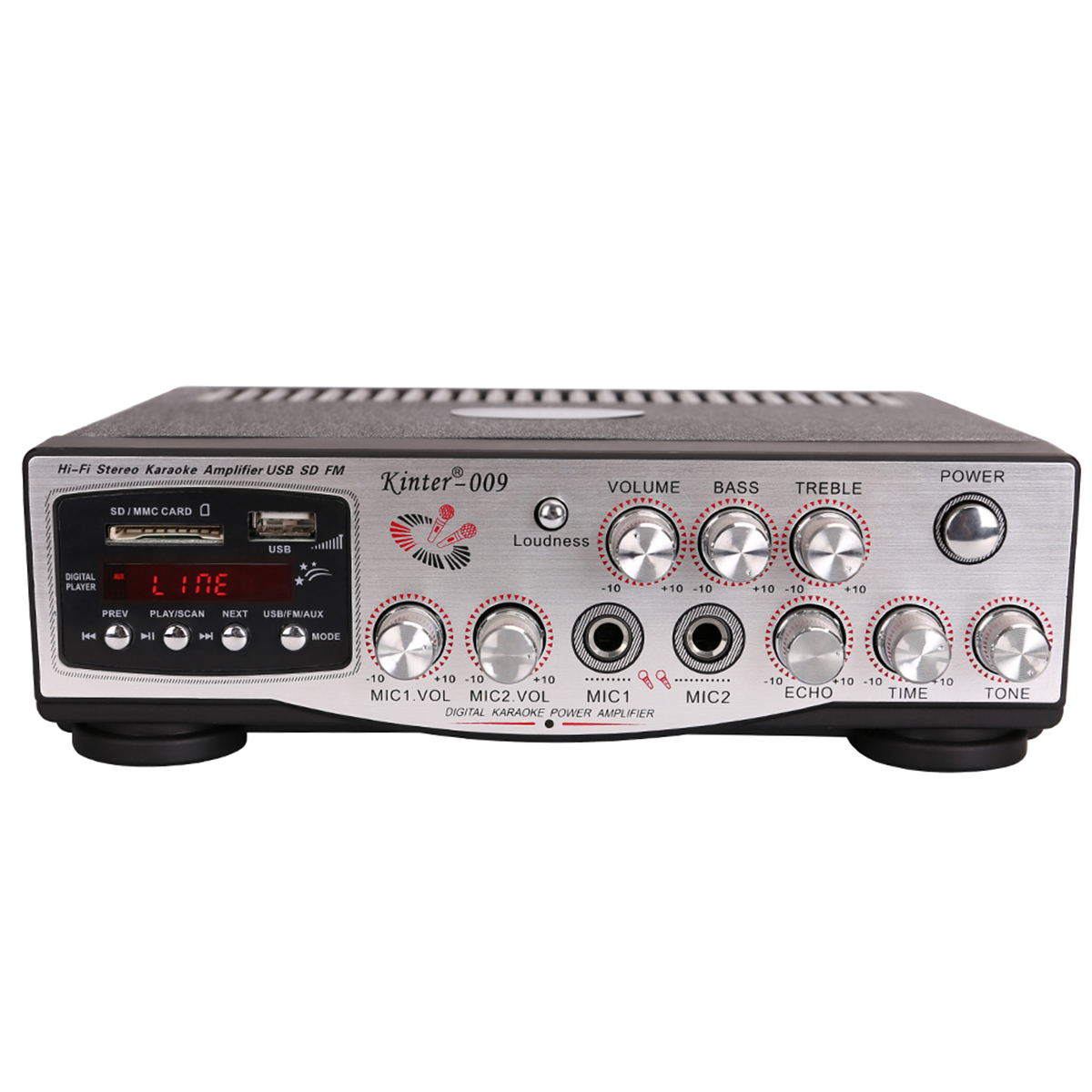 

Kinter-009 2x100W HIFI Lossless Amplifier 220V with Remote Control Support Memory Card USB FM Microphone