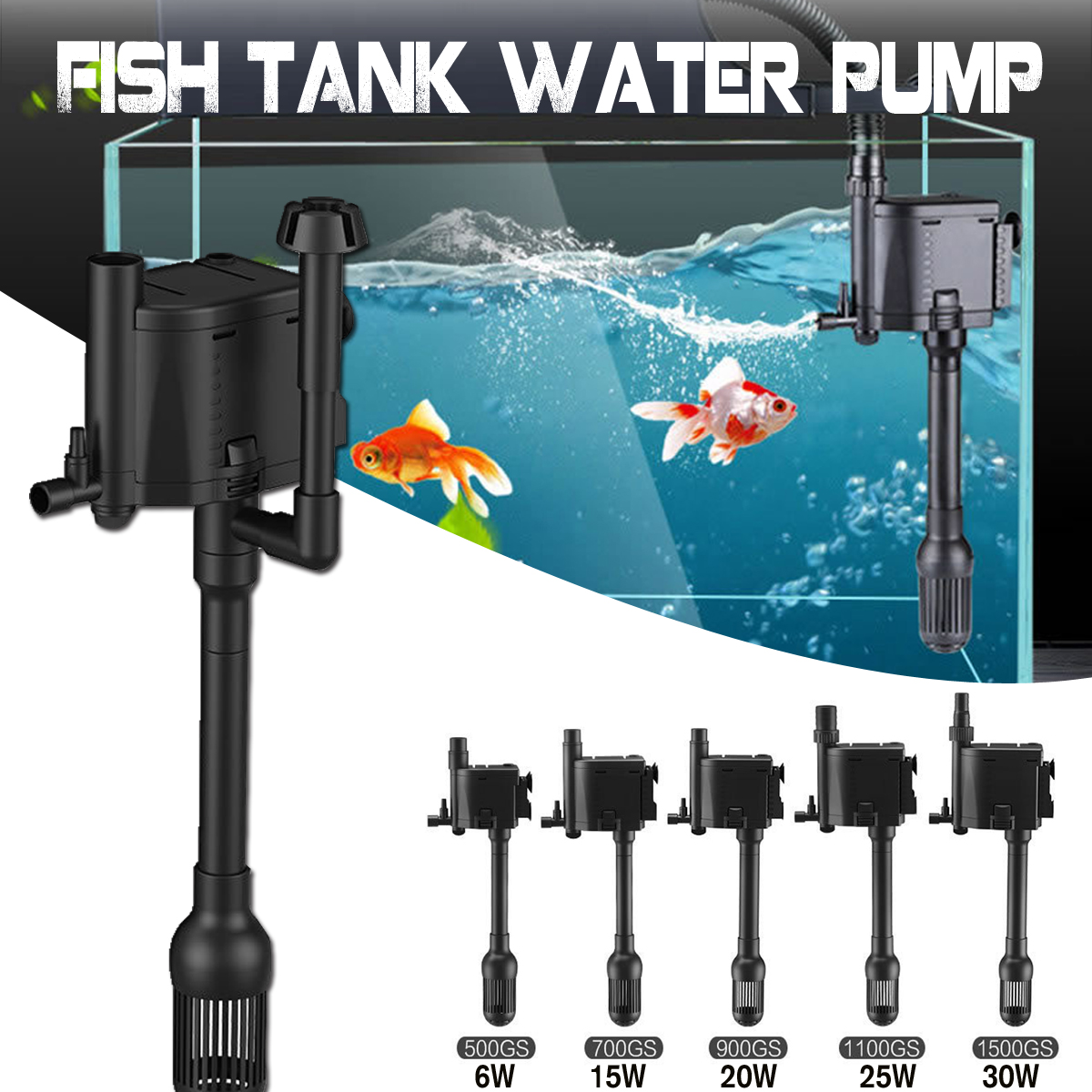 Fish Tank Aquarium Circulate Water Filter Submersible Air Pump Oxygen Increase
